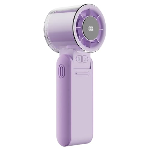Potente ventilador turbo, ventilador de pantalla LED plegable de 4 velocidades, bonito dispositivo de refrigeración recargable de 4000 mAh para viajes, camping, senderismo, viajes por carretera
