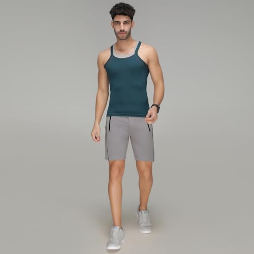 Image of Amul Comfy Pack of 2 Cotton Round Neck Sleeveless Solid Men Gym Vest(Assorted Colours May Vary)