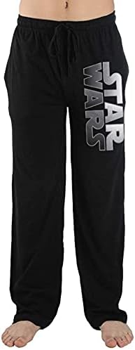 Star Wars Chrome Logo Men's Lounge Sleep Pajama Pant, Small Black