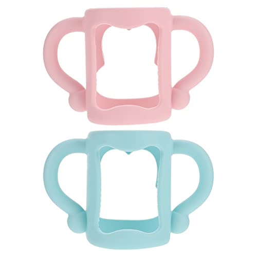 Kisangel 2pcs Universal Milk Bottle Handle Silicone Baby Bottle Handles for Kids Handle