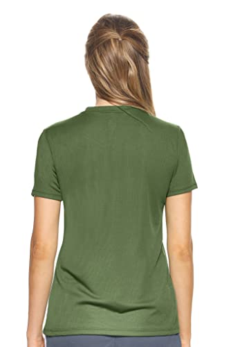 Expert Brand USA-Made Women's Oxymesh Dry Fit V Neck Athletic T-Shirt3