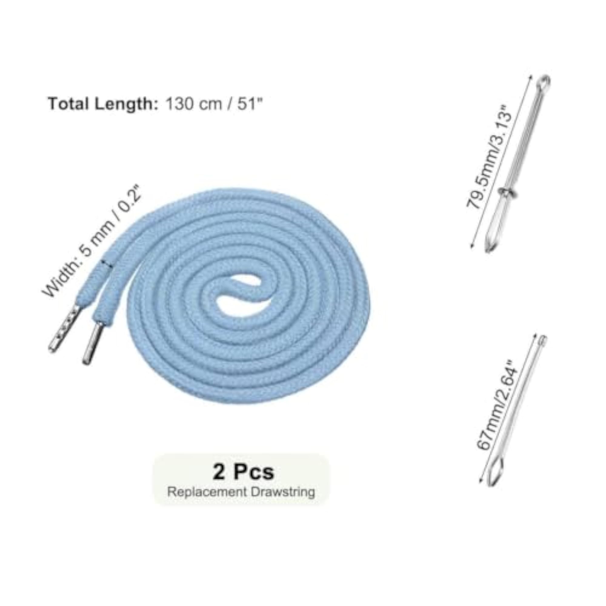 Replacement Drawstring Cords with Threader Tools, 2 Pieces