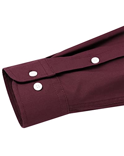Image of Alimens & Gentle Mens Solid Oxford Shirt Long Sleeve Dress Shirt Work Casual Button Down Shirts with Pocket
