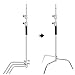 NEEWER C Stand with Boom Arm & Sliding Legs, Pro 100% Stainless Steel Stand Max Height 10.13ft/309cm with 3.9ft/120cm Arm & 2 Grip Heads for Photography Umbrellas, Reflectors, Softboxes and Monolights