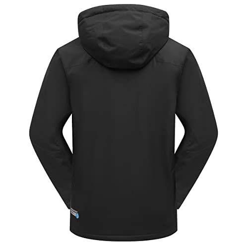 Phibee Men's Outdoor Waterproof Windproof Fleece Warm Ski Jacket Black1 M #TOP1