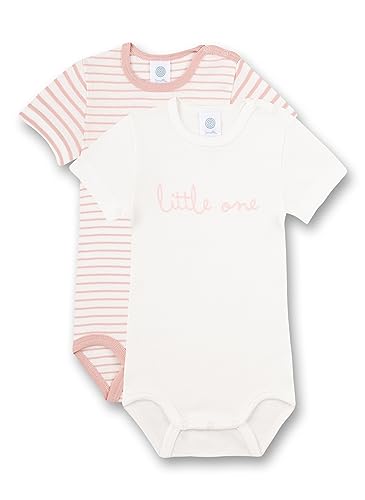 Sanetta Baby-Body kurzarm (Doppelpack) weiß und rosa Ringel | Hochwertiger...