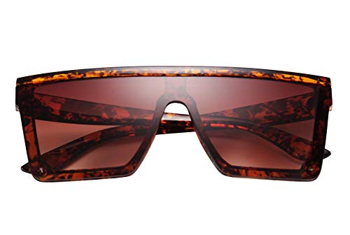 Image of FEISEDY Oversized Square Trendy Sunglasses Womens Mens Futuristic Flat Top Visor Shades UV400 B2470