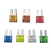 35/70/105pcs Mini M2 Auto Long Foot Fuse Combo Kit 5A 7.5A 10A 15A 20A 25A 30A Micro2 Car Fuse Combination with Puller Tool(105PCS)