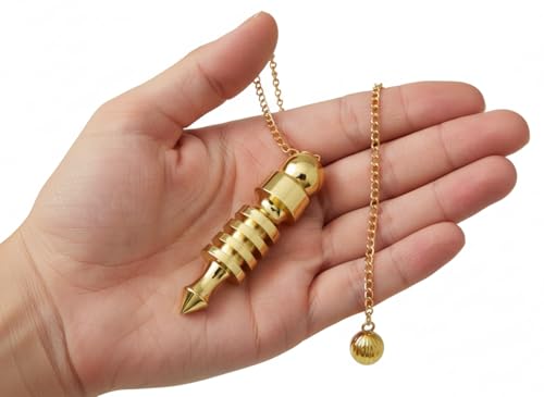 Image of 4 Ring Openable Brass Chamber Pendulum for Reiki Healing, Dowsing & Chakra Balancing - Divination & Meditation Tool for Energy Cleansing
