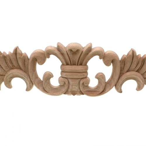 Sculpture sur Bois Applique d'Angle Décorative pour Meubles de Style 60x8 cm