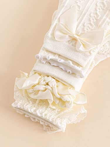 Image of Verdusa Women's 5 Pairs Bow Lace Ruffle Ankle Socks