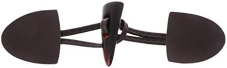 VIccoo 6 Pairs Leather Horn Toggle Closure Buttons Coat Jacket Duffle Shawl Clothes Sewing DIY Apparel Crafts - Coffee