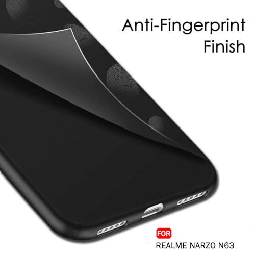 Image of TheGiftKart Sleek Back Cover Case for Realme C63 / Narzo N63 | Slim Fit Protective Design | Ultra Matte Finish | Camera Protection Bump | Soft Back Cover for Realme C63 / Narzo N63 (Silicone, Black)