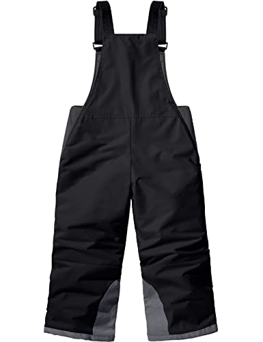 Gemyse Kid's Winter Insulated Waterproof Ski Bib Overalls Snowboarding Pants (Black,10/12) #TOP1