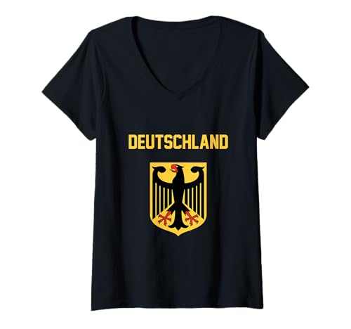 Mujer Deutschland, German Flag Emblem Germany Pride of Deutschland Camiseta Cuello V