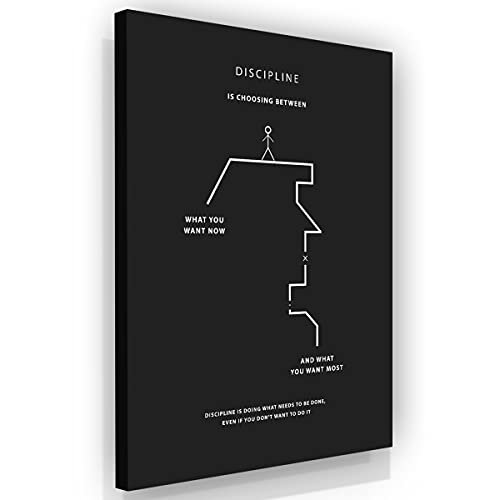 SuccessHunters Discipline Motivational Modern Art Canvas Print Wall Art Office