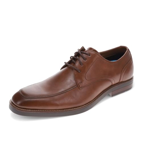 Image of DOCKERS Mens Belson Moc Toe Dress Oxford Lace Up Shoes, Cognac, 11 M