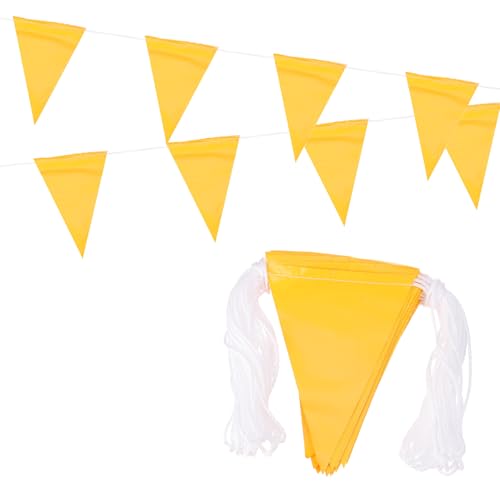 Événements de fête sécurisés avec la guirlande de fanions jaune PATIKIL 30,5 mètres