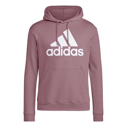 Image of adidas Men's Essentials Fleece Big Logo Hoodie, Preloved Crimson/White, M