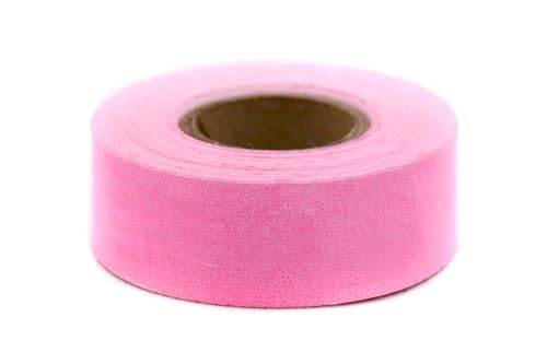 ChromaLabel 1 Inch Colored Masking Tape, High Visibility Labels, Easy to Write On Colored Masking Tape for Kids - 500 Inch Roll (13.88 Yards), Matte Finish Fluorescent Pink