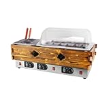 Sarinyおでん鍋 ステンレス 電気おでん鍋 0-300℃温度調節可能デスクトップおでん鍋 大容量おでん鍋 自動保温機能 仕切り鍋 ステンレス鋼 仕切り付 卓上型 多用途おでん鍋 麺鍋 フライヤー スーププール 卓上万能鍋 しゃぶしゃぶ鍋 中華火鍋 卓上鍋 スパイシー鍋 関東煮 業務用 家庭用 (【蓋付大バット＋小バット】18仕切＋麺調理)