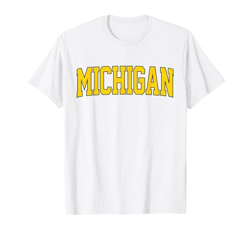 Vintage Michigan Blau Herren Damen Retro Michigan T-Shirt Tee T-Shirt