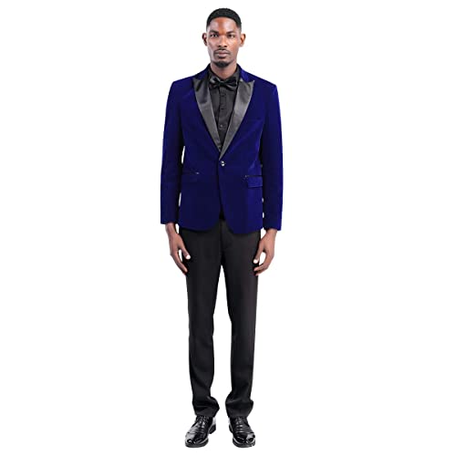 Cloud Style Mens 2-piece Suit Peaked Lapel One Button Tuxedo Slim Fit Dinner Jacket & Pants,Blue,XXX-Large by Cloudstyle - Used condition - Image 4