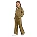 Girls Half Zip 2 Piece Sweatsuits Set,Solid Fashion Tracksuit Set For Kids,Sweatshirt and Jogger Sweatpants Matching Sets,Sweat Track Suits for Girls