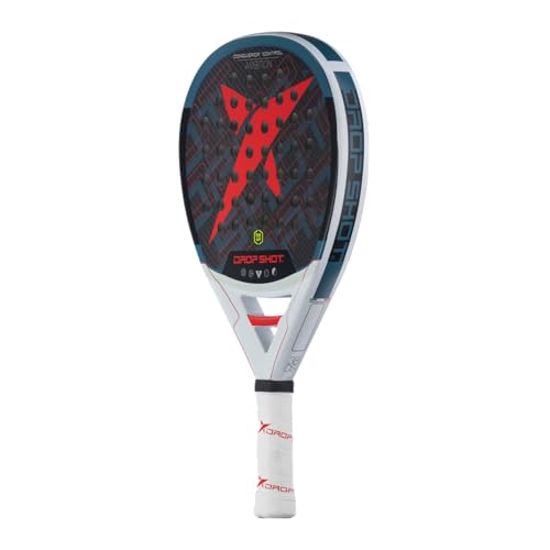 JMD Drop Shot Conqueror Control - Padel Racket with Shock Absorption, Great Control and Power Professional Padel 2024, Black/Red/White - Image 5