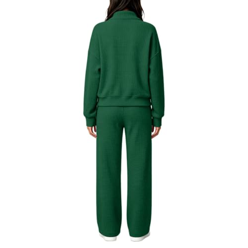 eoeioa 2 Pc Waffle Knot Lounge Set Women Casual Cute Fall Outfits 2026 - image 3
