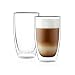 CnGlass Double Wall Thermo Glass Mugs 13.5 oz,Clear Latte Cups Set of 2 Insulated Glass Coffee Mug,Glassware,Beer Drinkware,Espresso