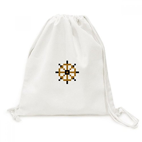 Sac à dos toile voyage été avec cordon et motif pixel voile