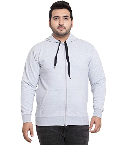 Image of Scott International Men's Solid Cotton Hoodies for Men Sweatshirt for Men Gym Warm Travel Hoodies for Men Pullover Hoodies for Boys Stylish Winter Wear with Hood and Pockets Zipper Hoodie Grey