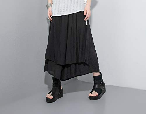 ellazhu Women's Loose Fit Wide Leg Pants with Side Pockets for Casual Lounge Wear Culottes Style GY2416 A3