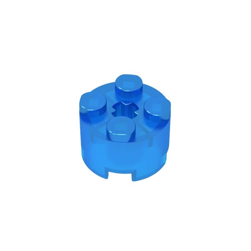 Gobricks 6143 Round Brick Brick Round 2x2 with Axle Hole 50 Pieces GDS-607 Compatible with Lego Building Blocks Color:Trans-Dark Blue — image 1