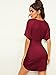 Floerns Women's Deep V Neck Twisted Plunging High Slit Mini Party Dress Burgundy S
