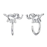 Cute Elephant Earrings 925 Sterling Silver Small Animal Earrings Jewelry Masquerade Decorations for