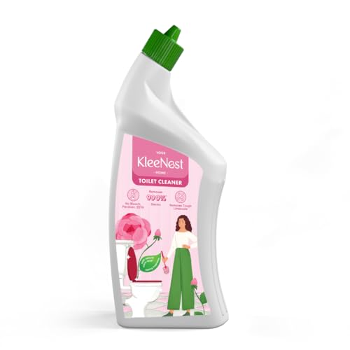 Image of Kleenest Advanced Toilet Cleaner Liquid, Rose - 1 litre| Thick Formula with Natural Citric Acid| Limescale Remover| Removes 99.9% germs| Provides Long Lasting Freshness| Bleach Free