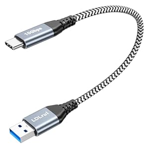 30 cm USB-C zu USB 3.2 Gen 2 Kabel 10 Gbps Datenübertragung, 3.1A USB zu Typ-C Ladekabel für schnelles Laden für iPhone 15 Pro, Samsung Galaxy S22/S21, Sandisk Portable SSD, Power Bank, Android Auto