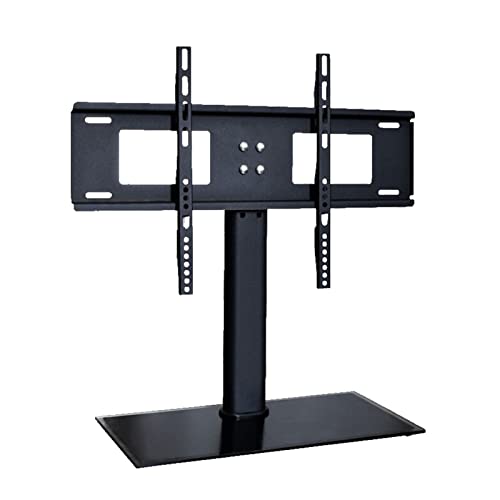 Support TV Universel Support TV de Table pour téléviseurs 32-55 Pouces, Support de Pied réglable en Hauteur pouvant Supporter jusqu'à 45 kg/99 LB, avec Base en Verre trempé