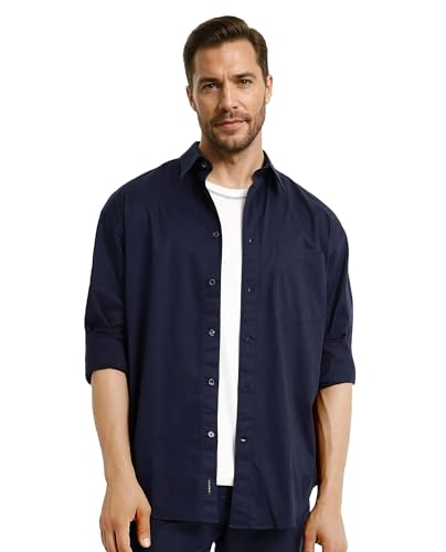 Image of Rare Rabbit Boxy fit Plain Shirt
