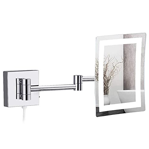 Espejo de Maquillaje Cuadrado con Luz LED y Aumento 3X miniatura 2
