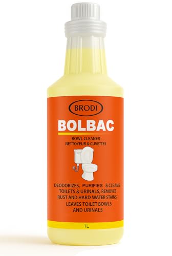 Brodi BolBac Heavy Duty Toilet Bowl Cleaner High-Power 25-30% HCI Formula Fast Lime & Rust Removal Fixture-Safe Removes Odor-Causing Build-Up (Pack of 1)