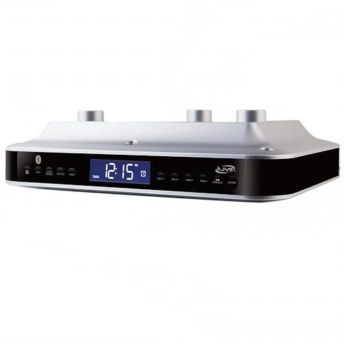iLive Wireless Under Cabinet Bluetooth FM Radio, 9.09 x 7.32 x 2.44 Inches, Includes Mounting...