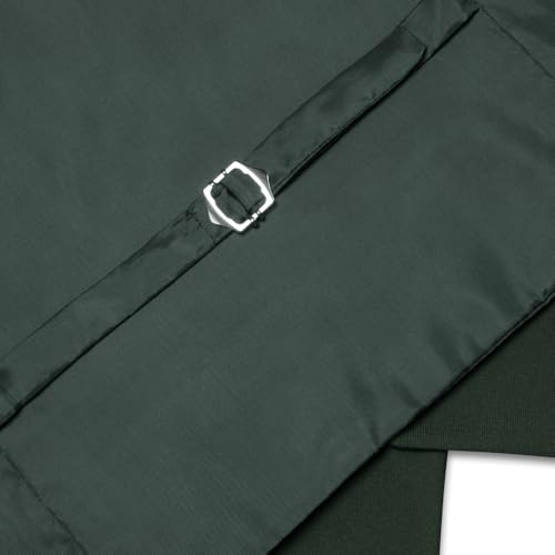 Image of Hi-Tie Men's Formal Suit Vest Solid Fit Vest for Men 3 Pockets V Neck Waistcoat Business Wedding Casual