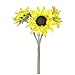 Angel Isabella Pack of 3 stems-15 Long Lifelike Real Touch Faux Sunflower Bundle (Yellow)