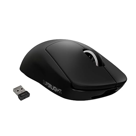 Logitech G PRO X SUPERLIGHT Wireless Gaming Mouse, Ultra-Lightweight, HERO 25K Sensor, 25,600 DPI, 5 Programmable Buttons, Long Battery Life, Compatible with PC / Mac - Black