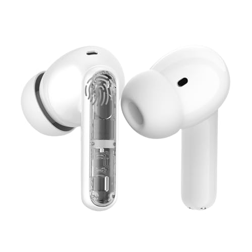 AIgetopANC Wireless Earbuds P1 PRO with Translucent Style, Bluetooth Headphones with Clear Call Mics, IPX7 Waterproof Ear Buds Deep Bass Wireless Earphones, 30H Compatible for Phone Android TV Laptop