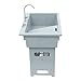 BANEBONE Utility Laundry Sink with Washboard, Freestanding Deep Single Bowl Sink with Faucet & Storage Shelf, for Hand Washing, Pet Bathing, Garden Tool Cleaning, Garage & Basement (Grey)