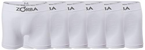 Kit 6 Cuecas Zorba Boxer sem Costura Algodão 781 Branco - G